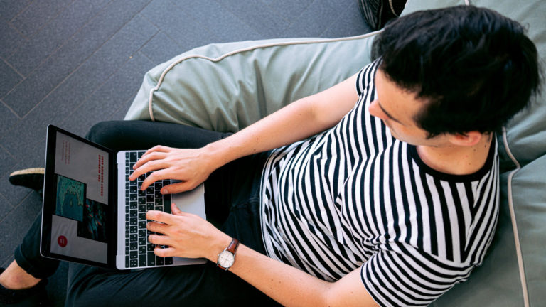 a person using a laptop