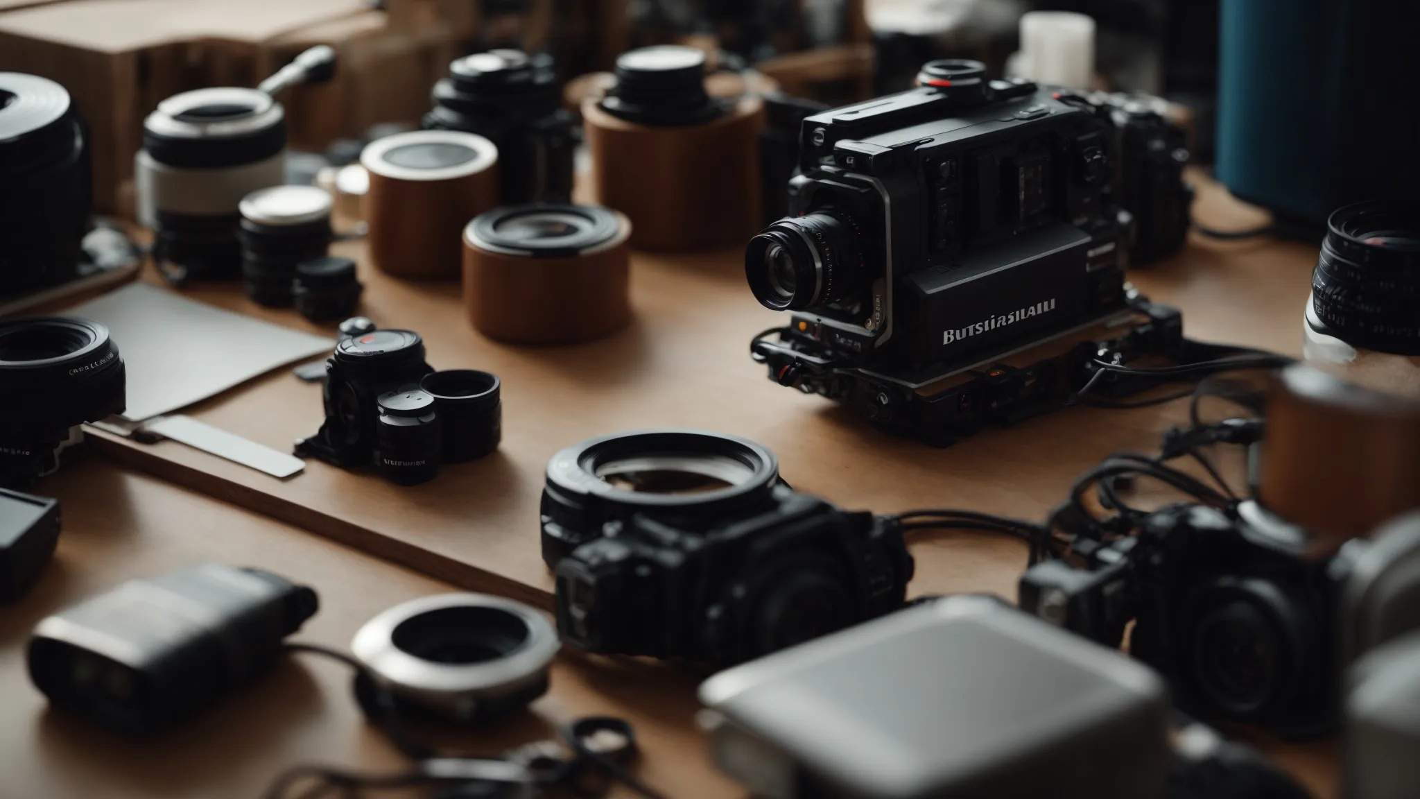 a camera rolling inside a bustling, creative workshop where designers brainstorm and prototype new products.