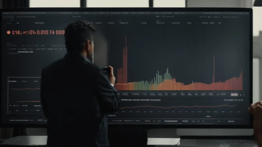a creator points to a displayed chart showing an upward trend in video views and affiliate earnings.