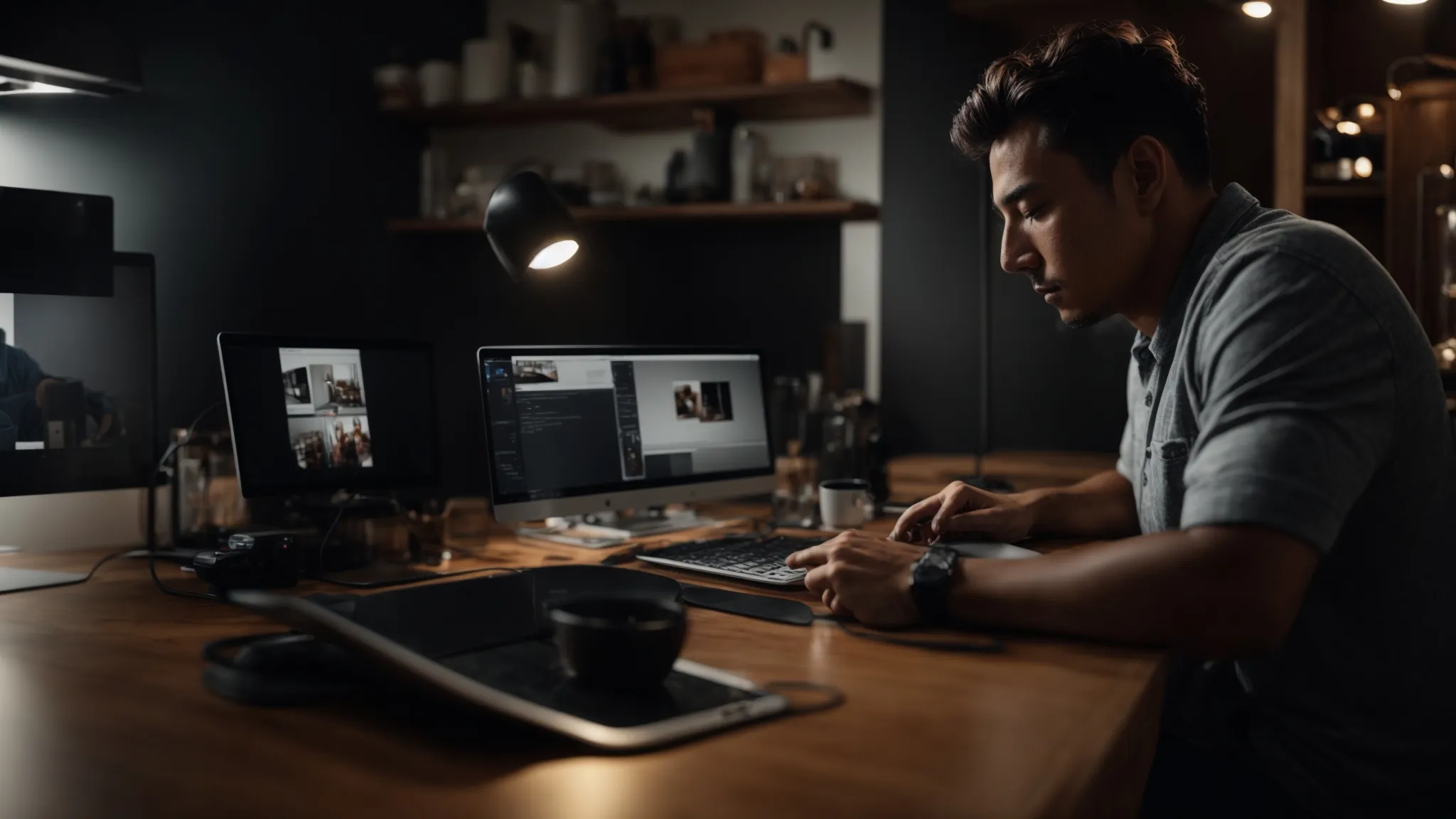 a creator is demonstrating a product live on their computer, visibly engaging with an unseen online audience.