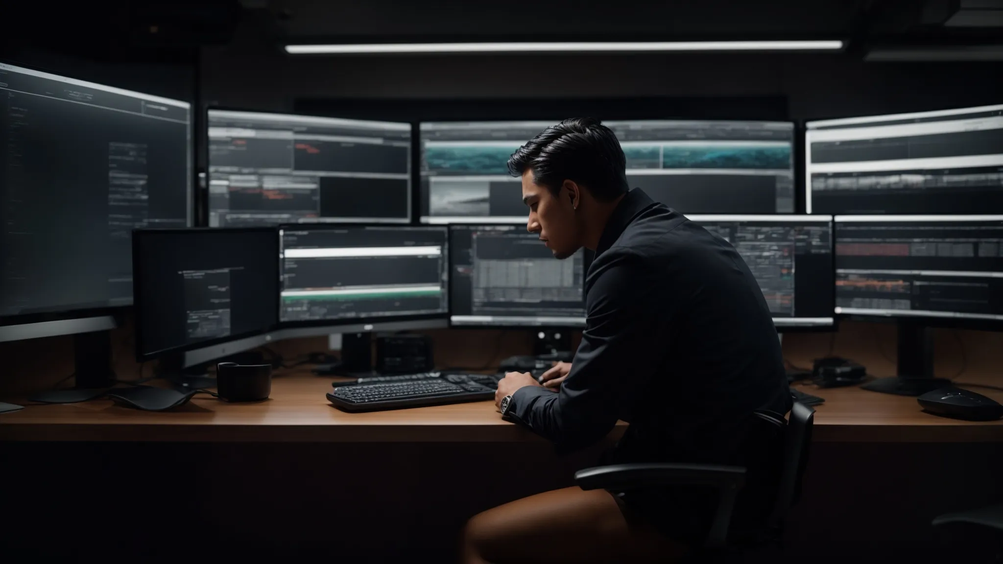 a professional at a sleek, modern workstation, intently comparing the clarity of different logo formats on a high-resolution monitor.