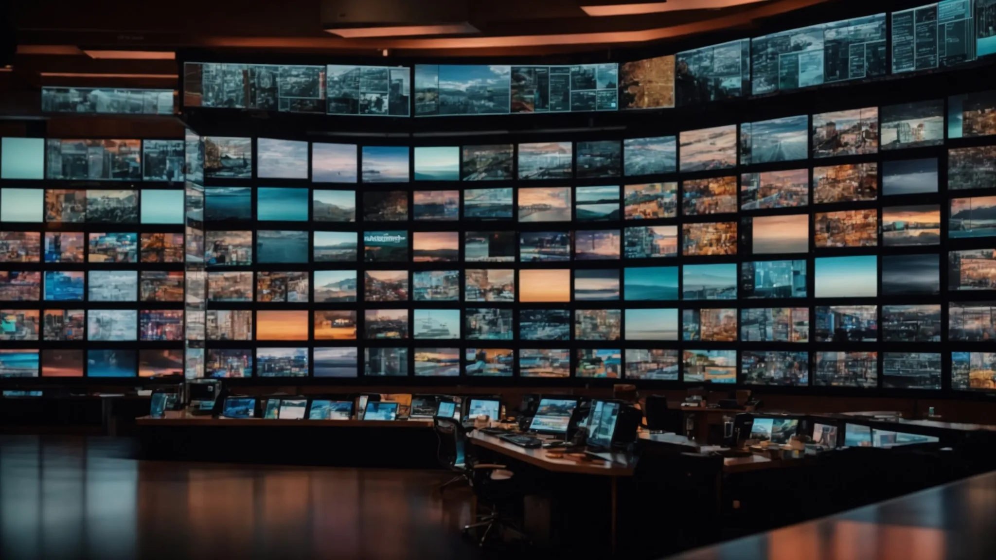 an array of screens displaying the same image in different color filters to represent adaptation across multiple social media platforms.