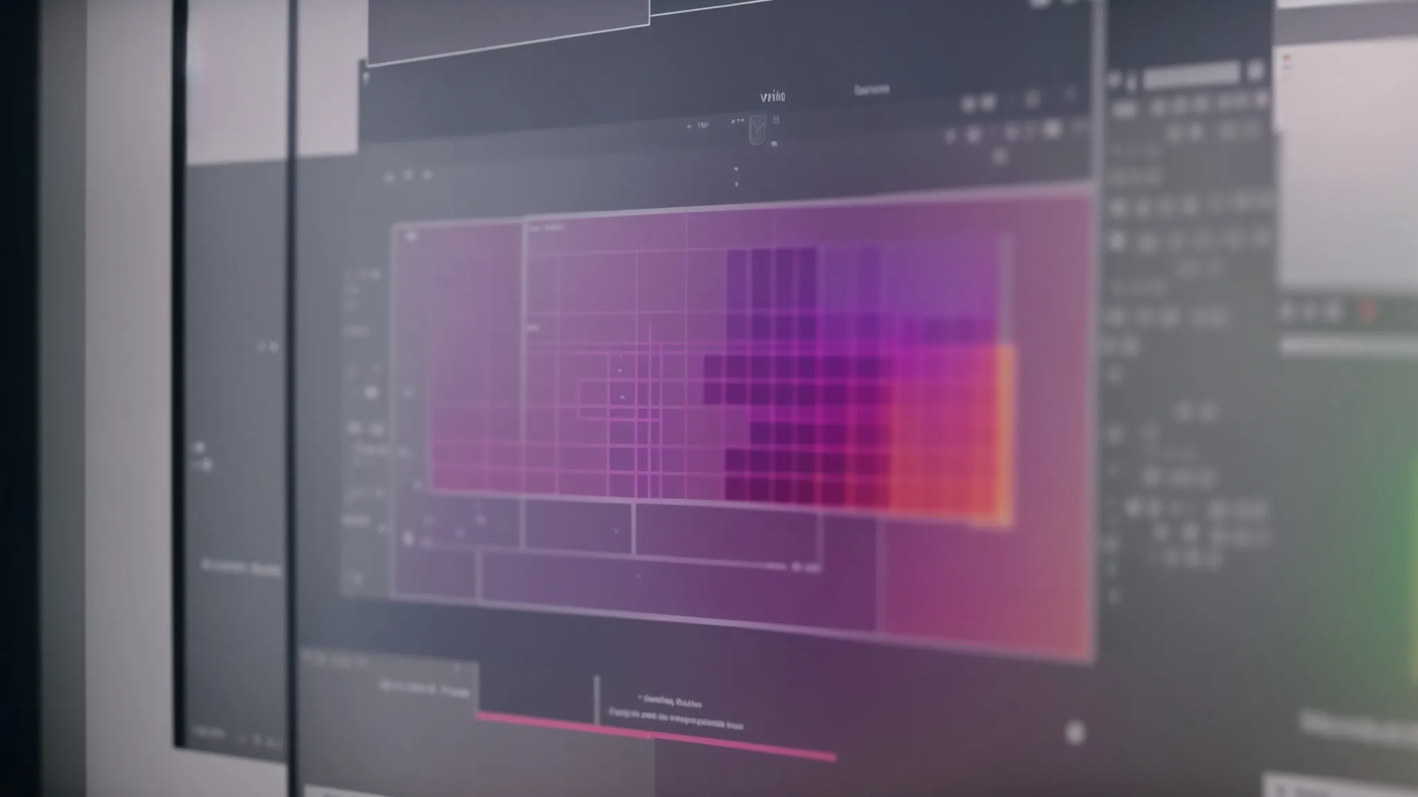 a marketer analyzes a heatmap on a computer screen to place a logo strategically in a video frame.
