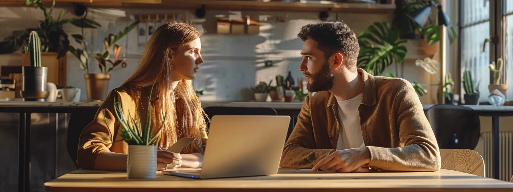 an influencer and a brand representative discussing video content strategy over a laptop.