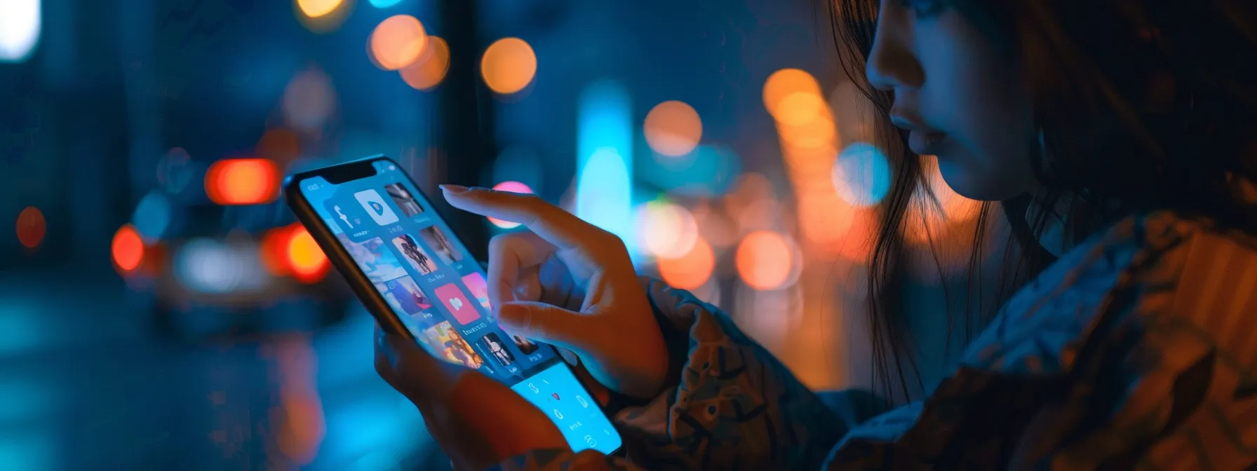 a person scrolling through different social media platforms on their phone, watching the same video advertisement seamlessly across each platform.
